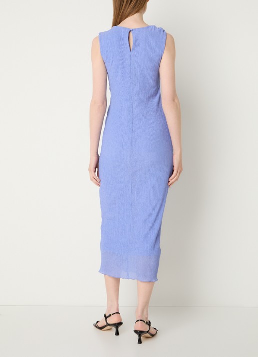 French Connection Ivy Cambria midi jurk met plissé - achterkant lavendel