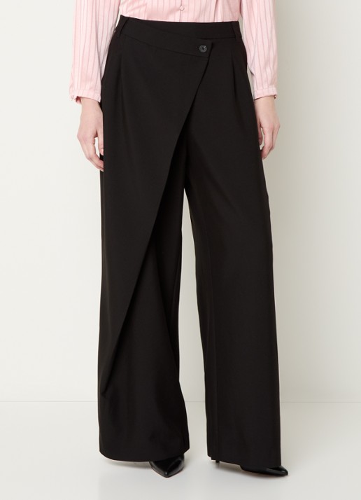 French Connection Junis high waist wide fit pantalon met overslag