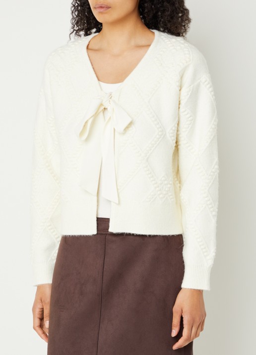 French Connection Kitty grofgebreid vest met strikceintuur