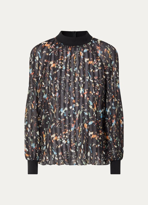 French Connection Kylie Claudette top met print - voorkant 2 zwart