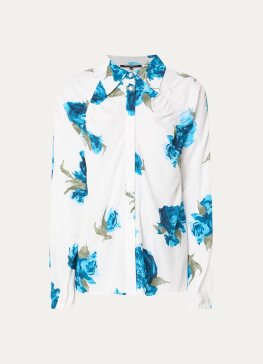 French Connection Lara Aleya blouse met bloemenprint - voorkant wit