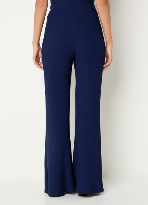 French Connection Meera flared fit pantalon met structuur - achterkant royalblauw