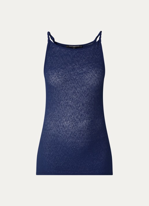 French Connection Meera semi-transparante tanktop - voorkant 2 donkerblauw