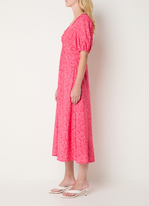 French Connection Melissa midi jurk met print - voorkant 2 donkerroze