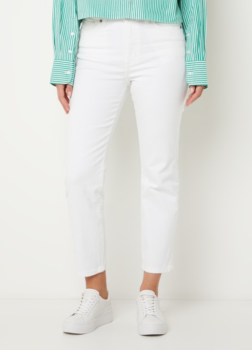 French Connection Mid waist straight leg cropped jeans met gekleurde wassing
