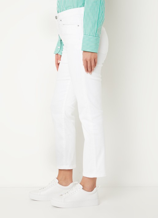 French Connection Mid waist straight leg cropped jeans met gekleurde wassing - detail 4 wit