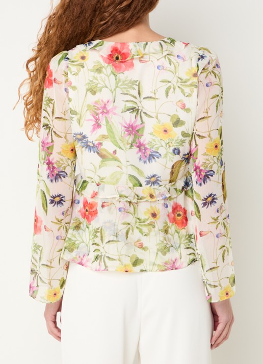 French Connection Monica Hallie blouse met bloemenprint en strikdetail - achterkant 5 groen