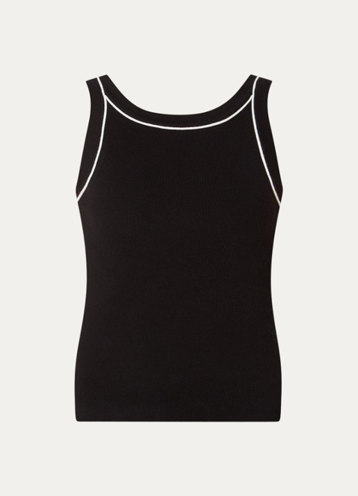 French Connection Mozza top met stretch - voorkant 3 zwart