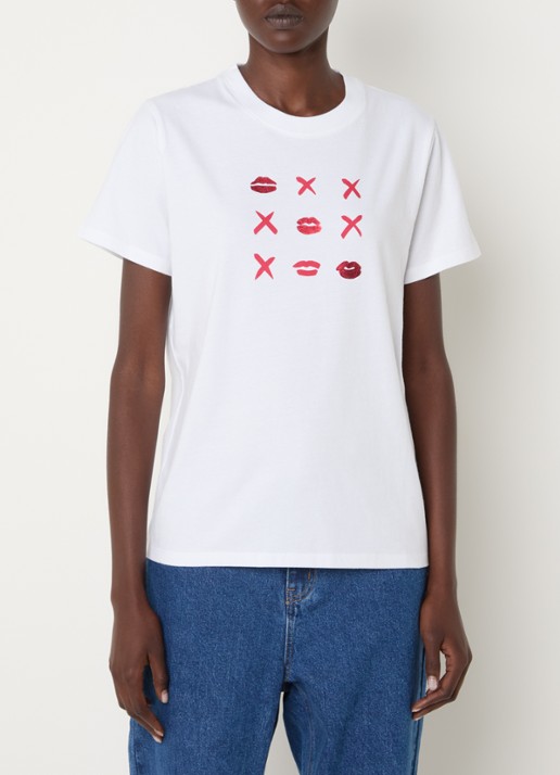 French Connection Noughts And Kisses T-shirt met print