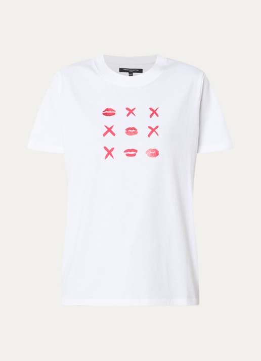 French Connection Noughts And Kisses T-shirt met print - voorkant 3 wit