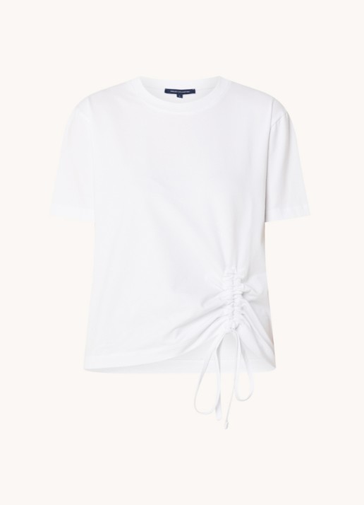 French Connection Rallie t-shirt met rijgdetail - voorkant 3 wit
