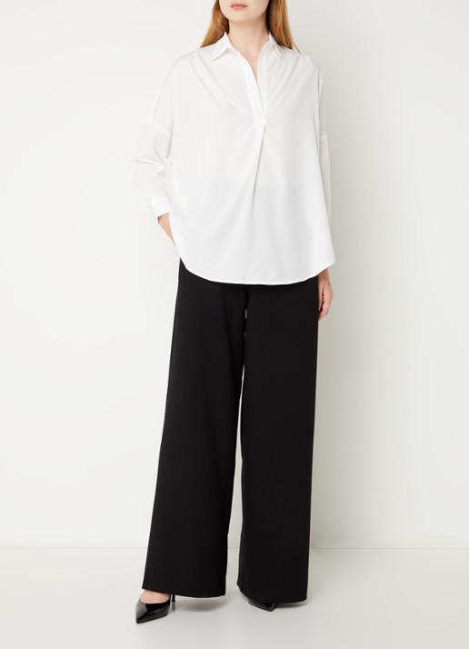 French Connection Rhodes oversized tuniek - voorkant 3 wit