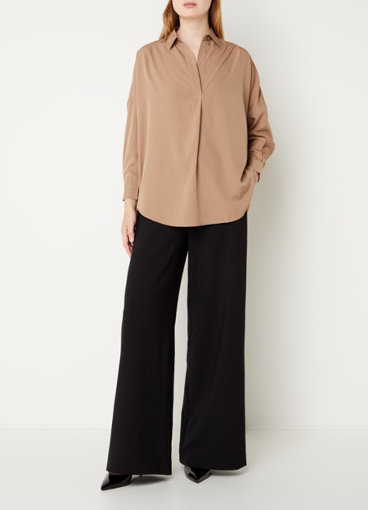 French Connection Rhodes oversized tuniek - voorkant 4 zand