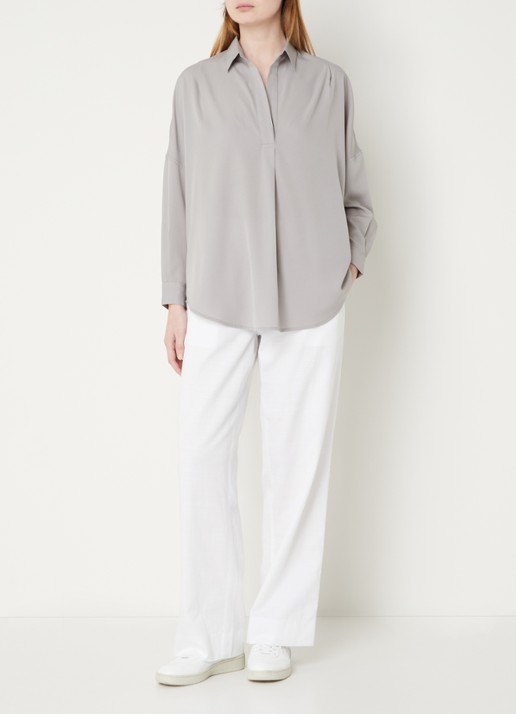French Connection Rhodes oversized tuniek - voorkant 3 lichtgrijs