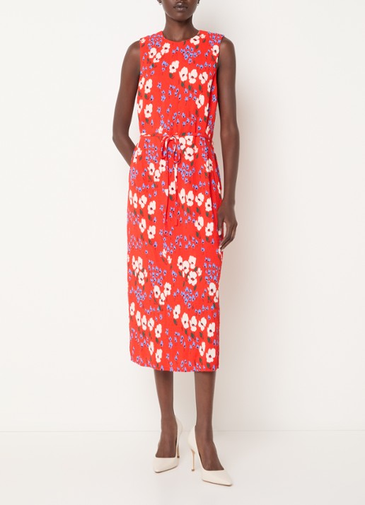 French Connection Scarlett Covey midi jurk met bloemenprint en strikceintuur