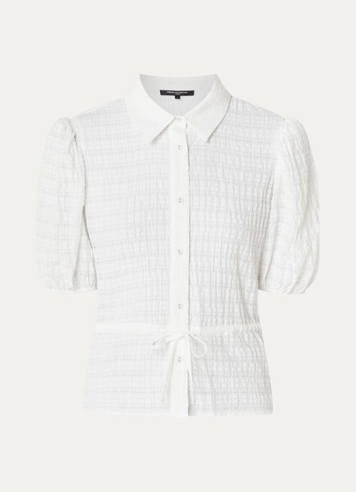 French Connection Shanaya blouse met strikceintuur - voorkant wit