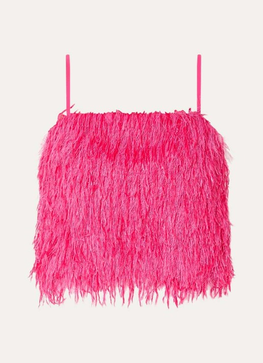 French Connection Sonia top met structuur - voorkant fuchsia