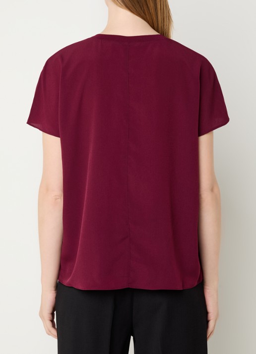 French Connection T-shirt met ronde hals - achterkant 4 bordeauxrood
