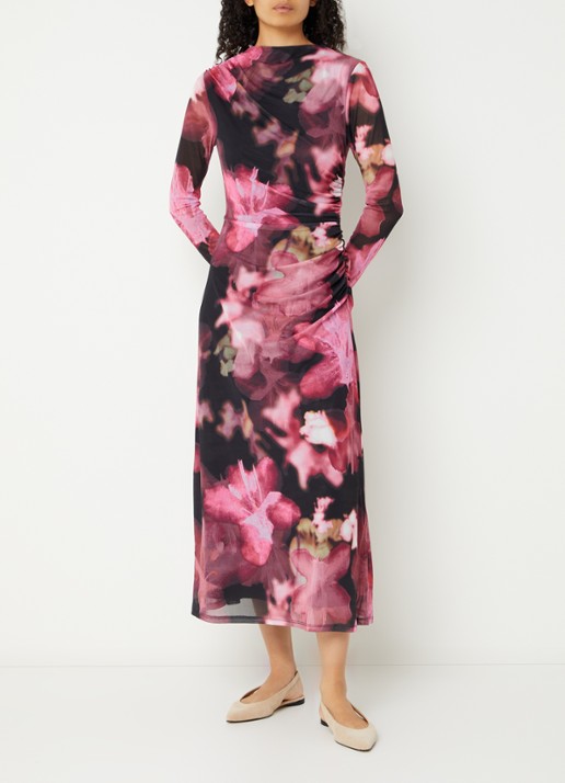 French Connection Talluah Tarrisa midi jurk van mesh met print