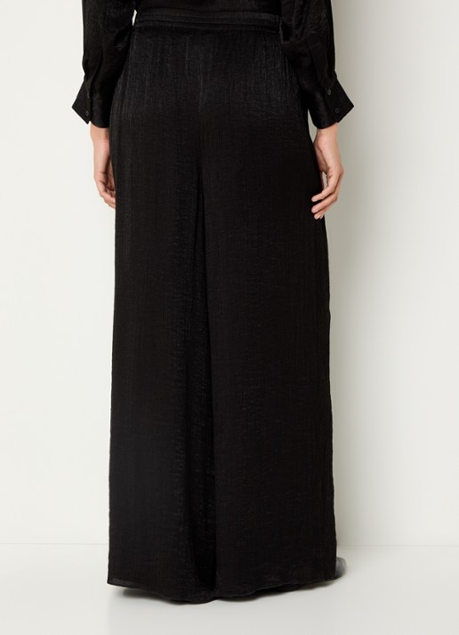 French Connection Terry high waist wide fit pantalon - achterkant 4 zwart