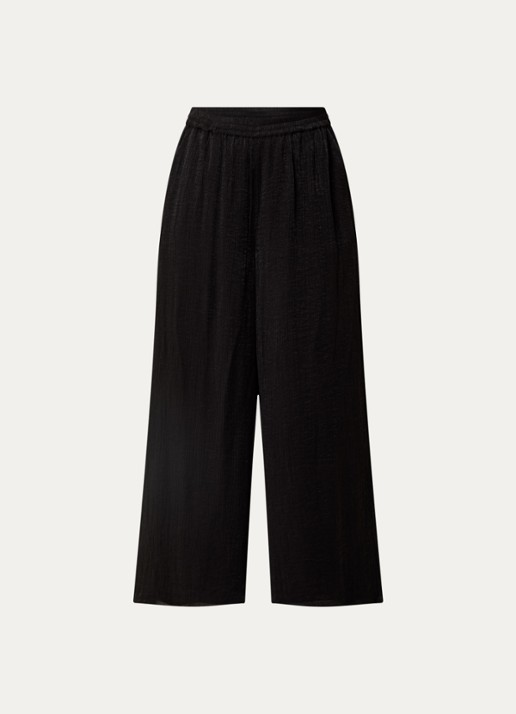 French Connection Terry high waist wide fit pantalon - voorkant zwart
