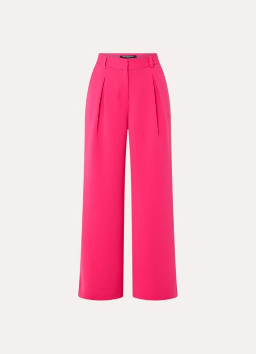 French Connection Tiana high waist wide fit pantalon met steekzakken - voorkant fuchsia