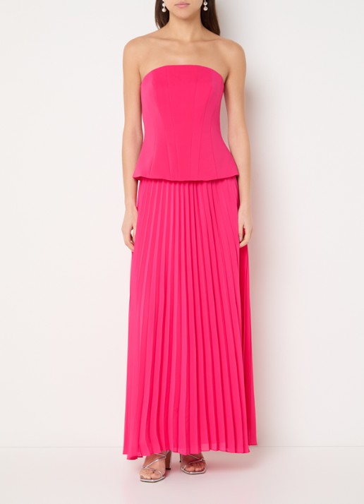 French Connection Tiana strapless maxi jurk met plissé