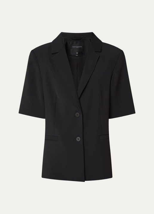 French Connection Vinnie blazer met paspelzakken - voorkant zwart