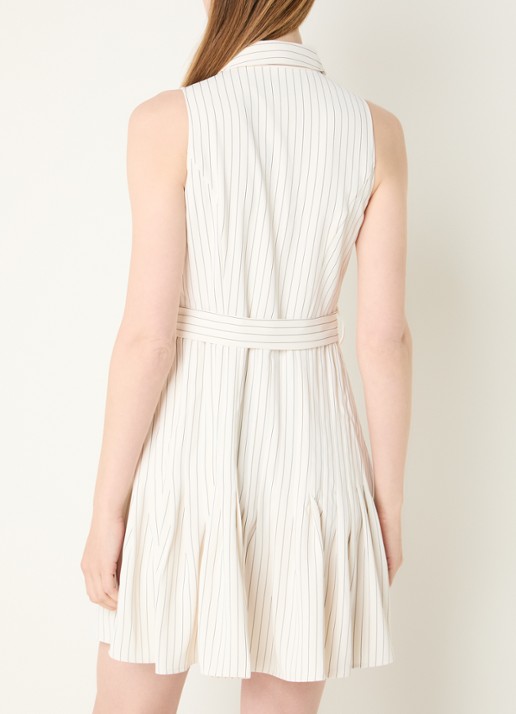 French Connection Vinnie mini blousejurk met streepprint - achterkant 2 creme