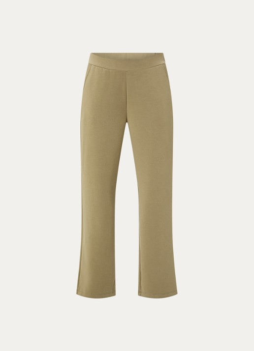 French Connection Wren high waist wide fit pantalon met steekzakken - voorkant 3 mosgroen
