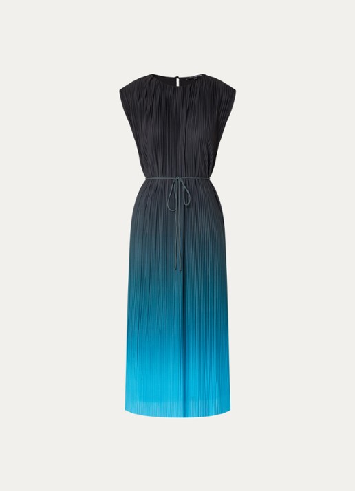 French Connection Xena midi jurk met dip-dye dessin - voorkant 3 zwart