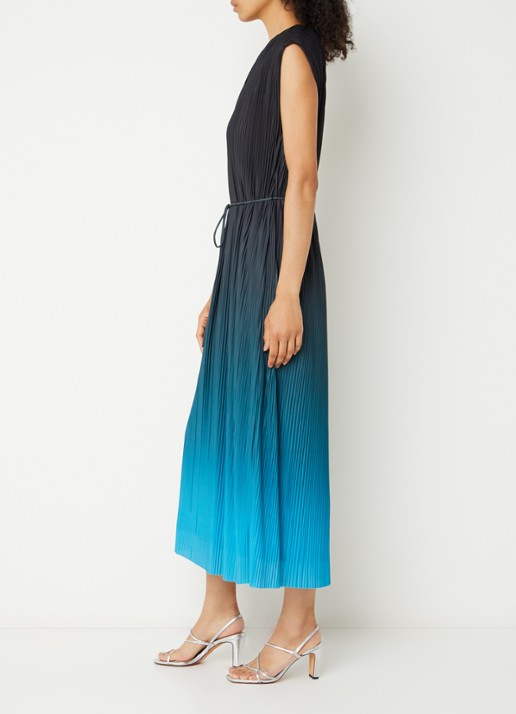 French Connection Xena midi jurk met dip-dye dessin - voorkant 4 zwart