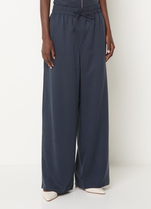 French Connection Yassie high waist wide fit pantalon met trekkoord