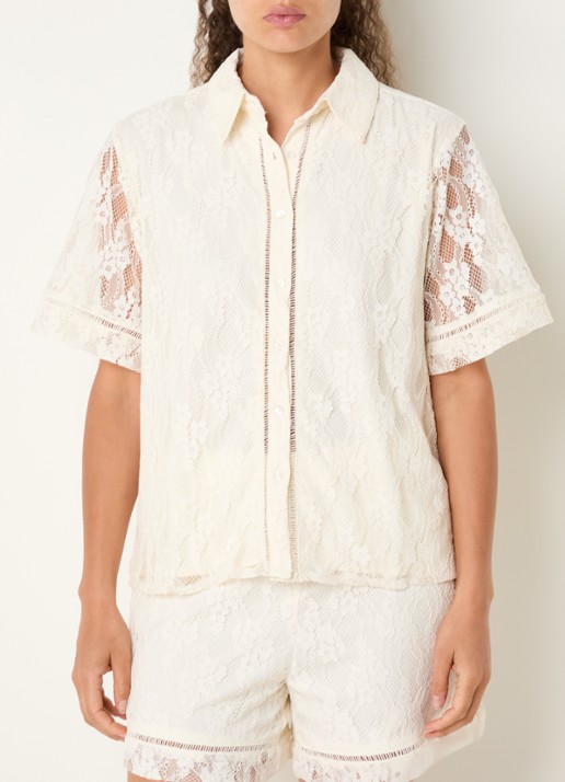 French Connection Zoe semi-transparante blouse van kant
