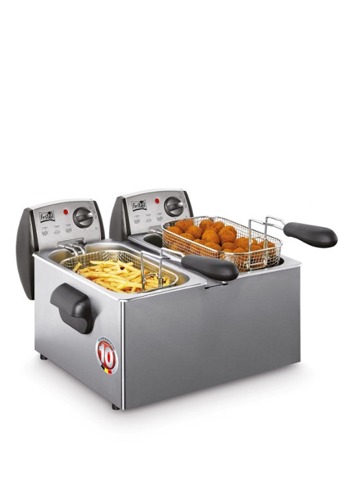 Fritel Duo friteuse FR1850 141056 - voorkant roestvrijstaal