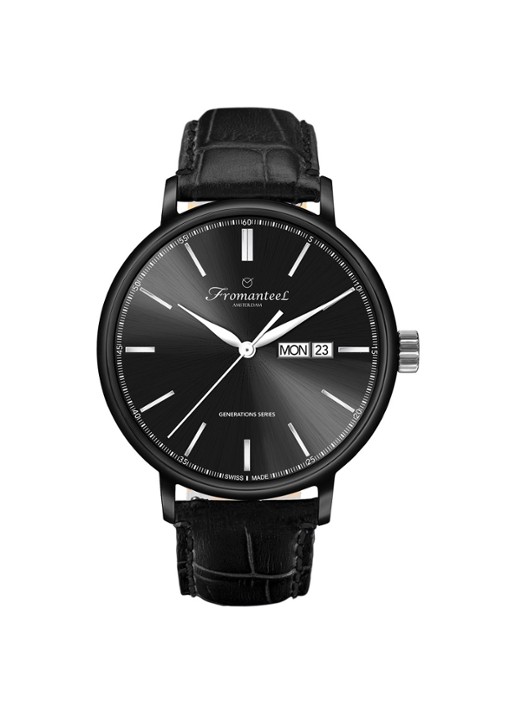 Fromanteel Generations Day Date horloge GS-0805-004 - voorkant zwart