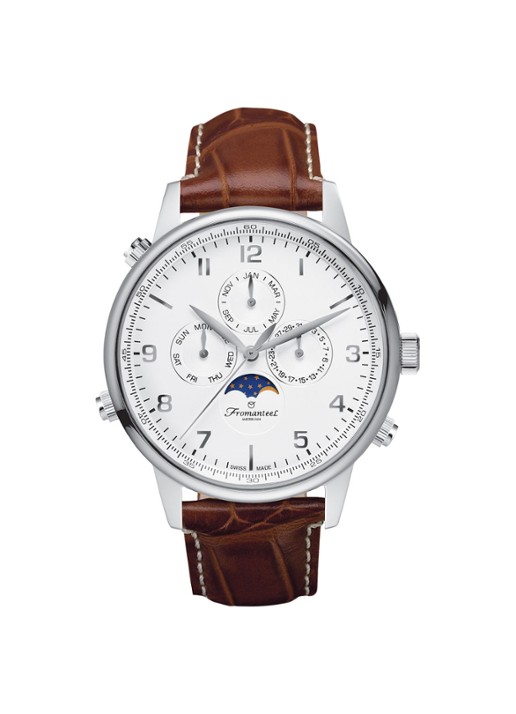 Fromanteel Horloge moonphase GT-0531-003 - voorkant zilver