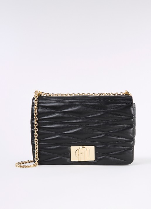 FURLA 1927 M crossbodytas van leer met quilt patroon