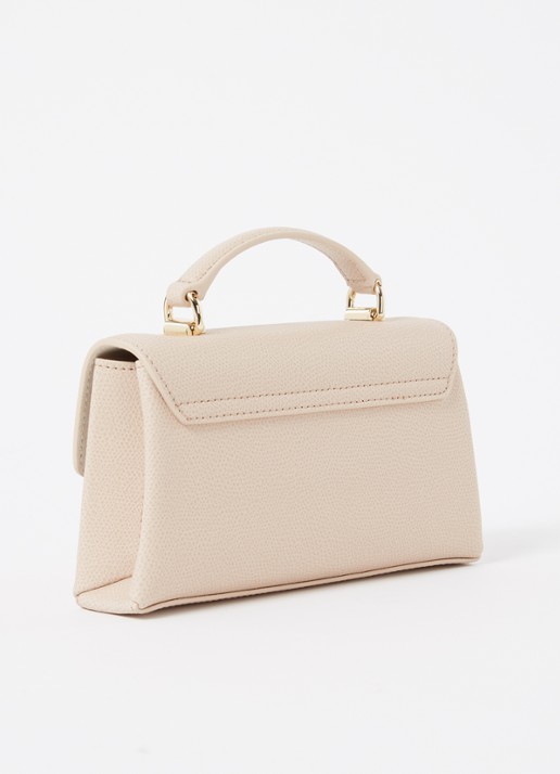 FURLA 1927 Mini handtas van leer met structuur - achterkant 4 creme