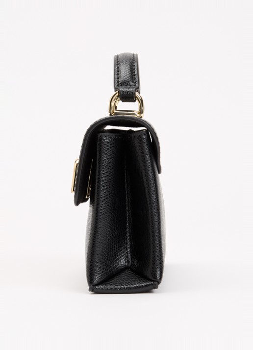 FURLA 1927 Mini handtas van leer met structuur - detail 4 zwart