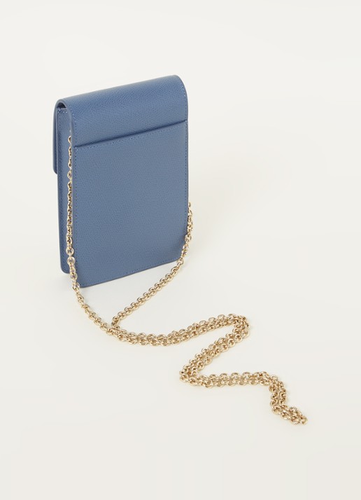 FURLA 1927 Mini Vertical crossbodytas van leer - achterkant blauw