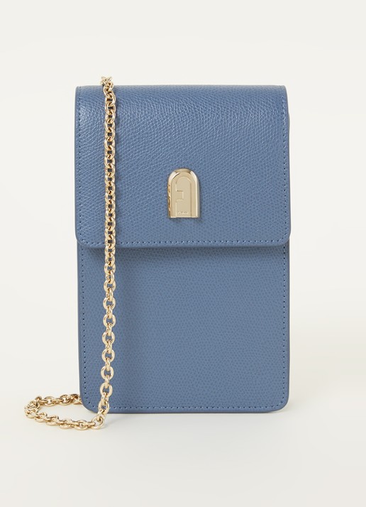 FURLA 1927 Mini Vertical crossbodytas van leer - voorkant 4 blauw