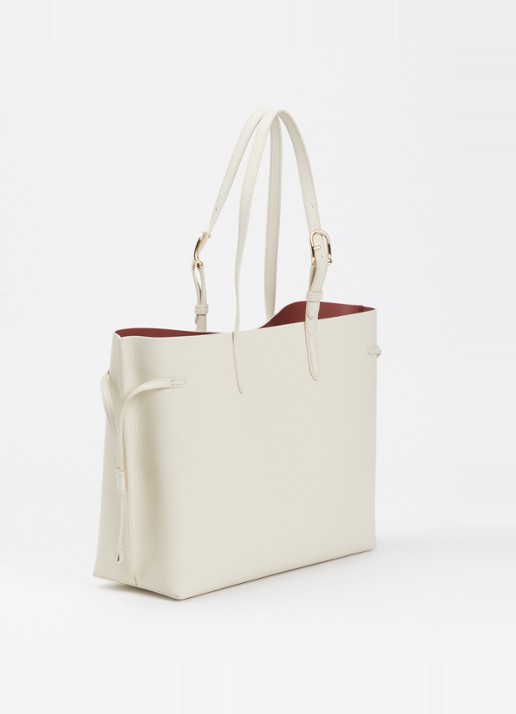 FURLA Ava L schoudertas van kalfsleer - achterkant creme