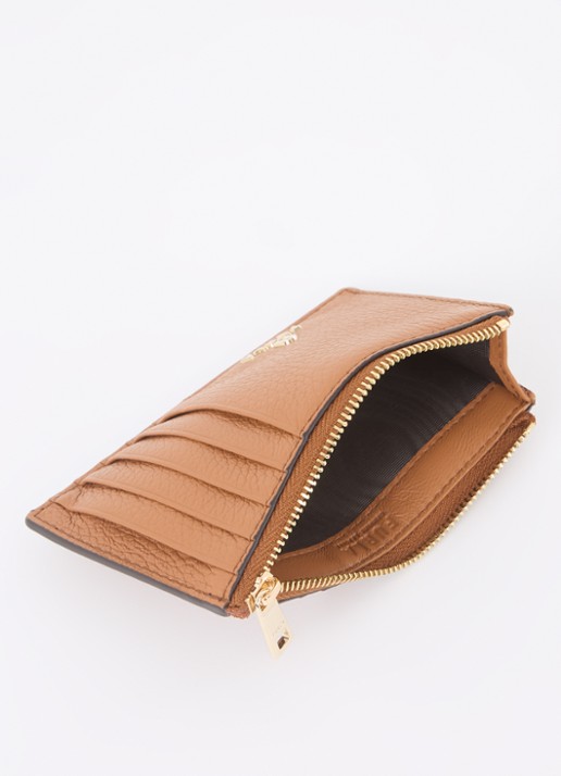 FURLA Camelia M pasjeshouder van leer - voorkant 2 cognac