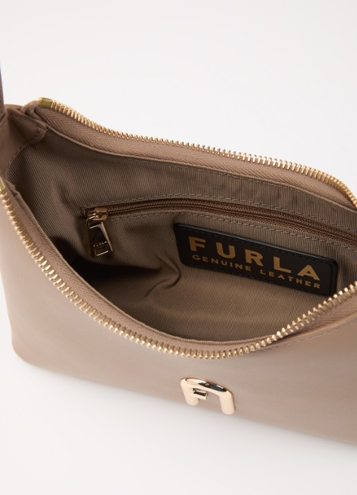 FURLA Diamante Mini schoudertas van leer - detail 2 donkerbeige