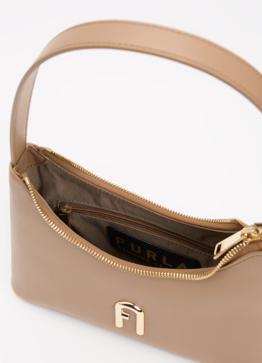 FURLA Diamante Mini schoudertas van leer - detail 3 donkerbeige
