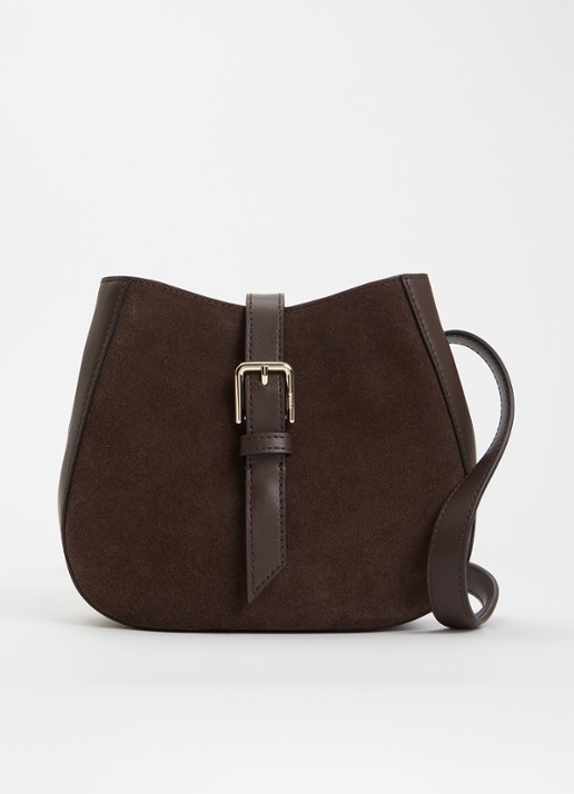 FURLA Dora Mini schoudertas van leer met details van suède