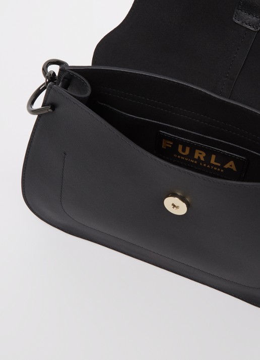 FURLA Flow handtas M van kalfsleer - detail 3 zwart