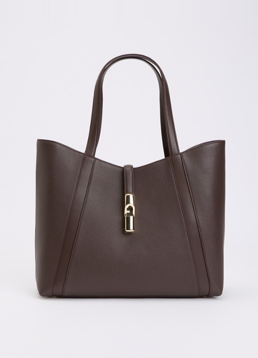 FURLA Goccia L schoudertas van kalfsleer met logo