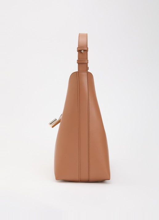 FURLA Goccia M schoudertas van kalfsleer - detail 3 cognac